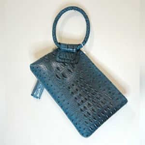 NEW - Blue Ostrich Wristlet Clutch